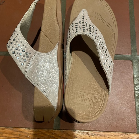 Size 10 nude color studded FitFlop sandals - Picture 2 of 4